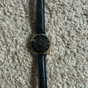 Pierre Nicol‎ women’s vintage genuine leather black/gold adjustable watch